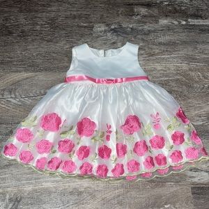 Toddler Girl’s 18 Month’s Princess Faith White & Pink Floral Formal Dress